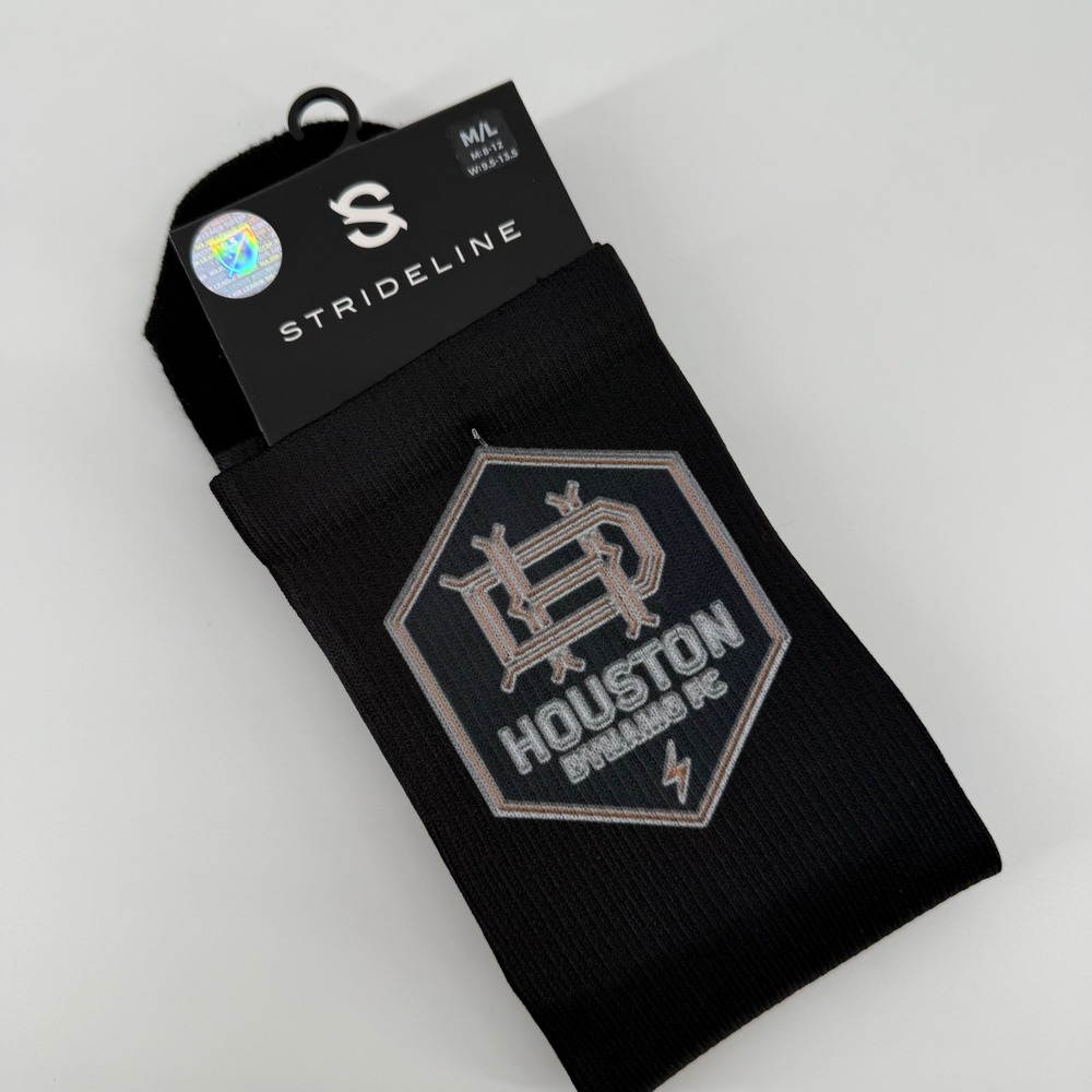 Houston‎ Dynamo FC Strideline Premium Black Soccer Socks M L